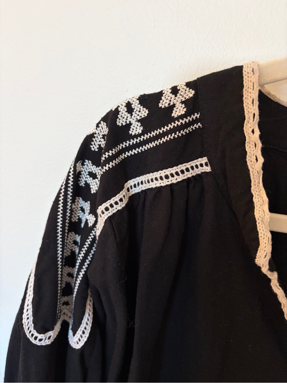 4our Dreamers Black Embroidered Mini Dress - Picture 2 of 4